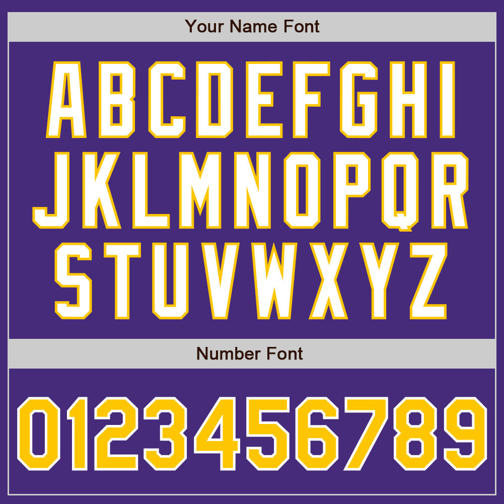 Custom Purple Yellow-White Authentic Baseball Jersey view 5