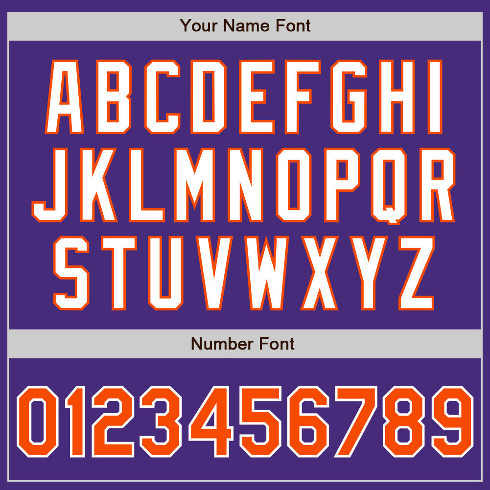 Custom Purple Orange-White Authentic Baseball Jersey view 5