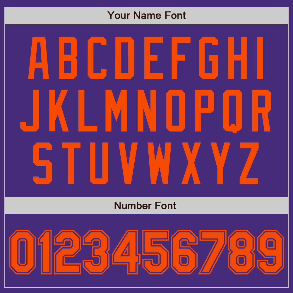 Custom Purple Orange Authentic Baseball Jersey view 5