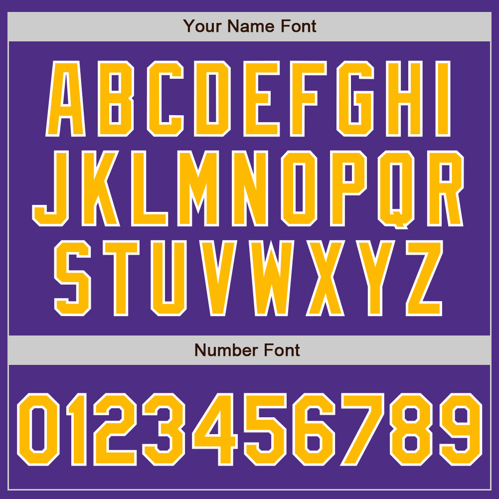 Custom Stitched Purple Gold-White Baseball Pullover Sweatshirt Hoodie view 4