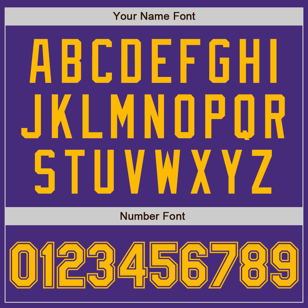 Custom Purple Gold Authentic Baseball Jersey view 5