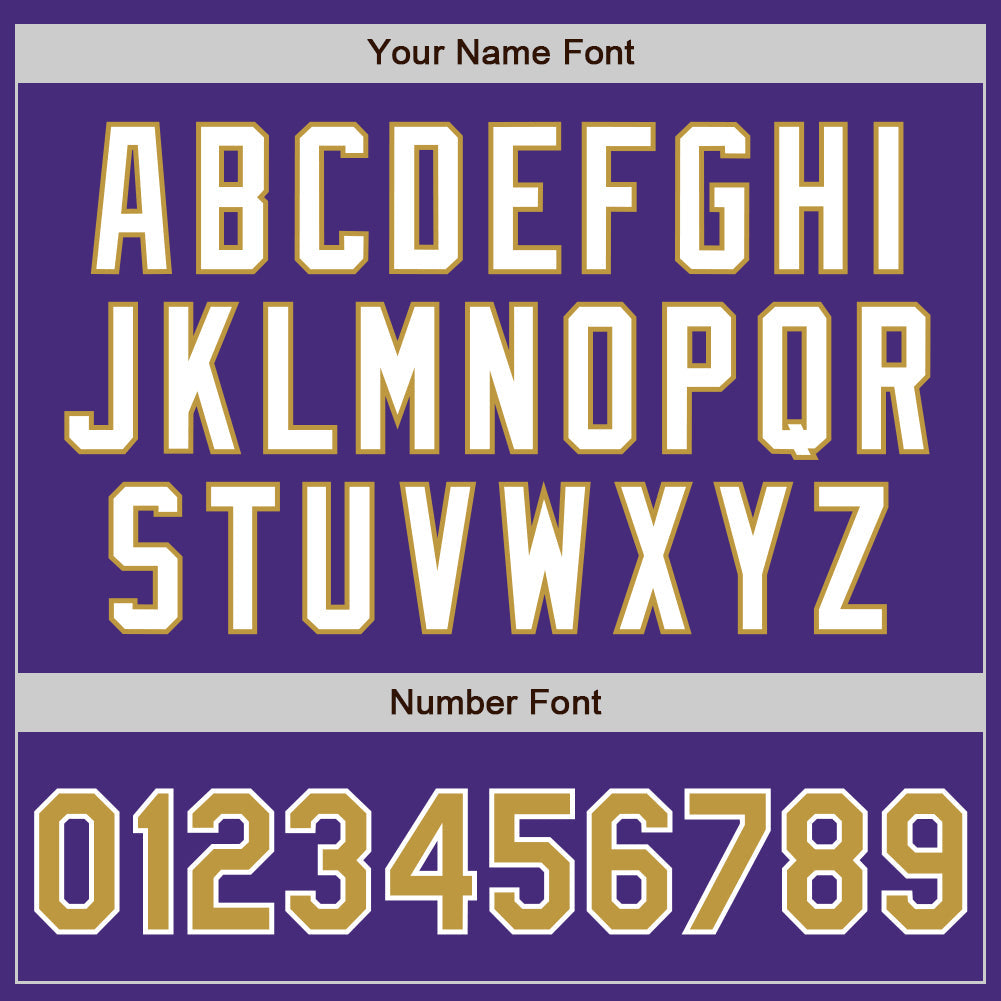Custom Purple Old Gold-White Authentic Baseball Jersey view 5