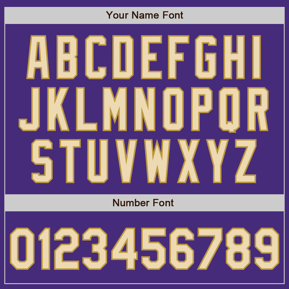 Custom Purple Cream-Old Gold Authentic Baseball Jersey view 5