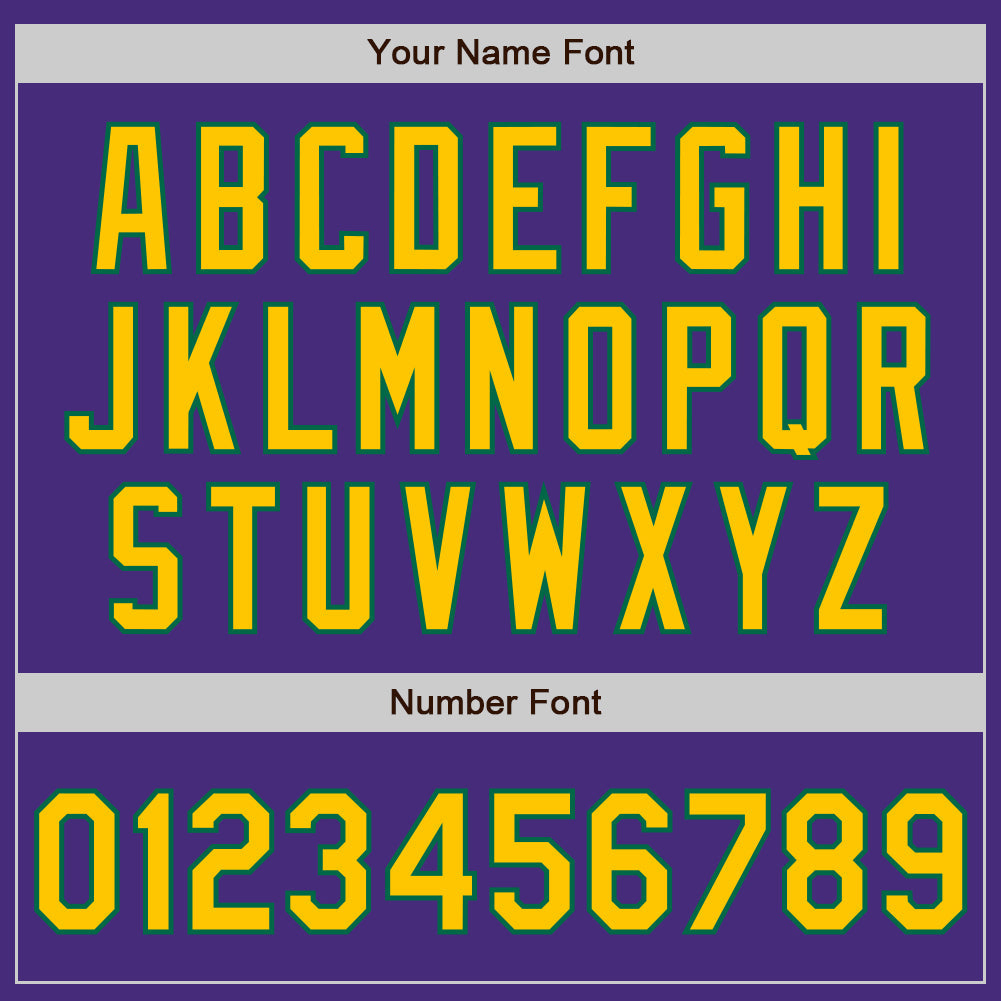 Custom Purple Yellow-Kelly Green Authentic Baseball Jersey view 5