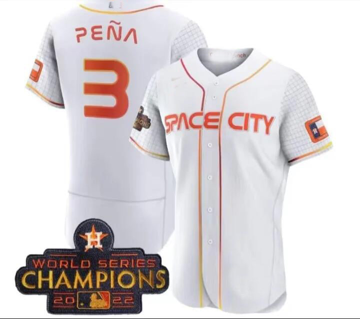 #3 Jeremy Pena Houston Astros  White collection replica-player Jerseys Stitches Baseball Jerseys - Main View