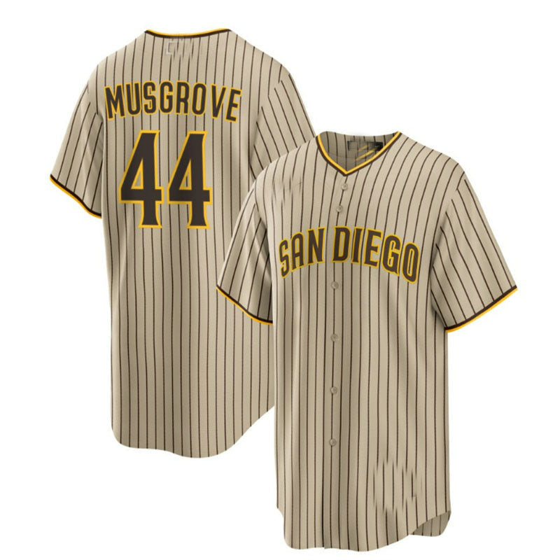 San Diego Padres #44 Joe Musgrove  Road  Replica Jersey - Brown Baseball Jerseys - Main View