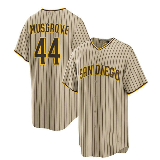 San Diego Padres #44 Joe Musgrove  Road  Replica Jersey - Brown Baseball Jerseys - Main View