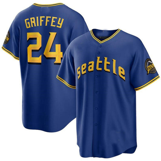 Seattle Mariners #24 Ken Griffey Jr. Royal 2023 City Connect Replica Player Jersey Baseball Jerseys - Main View