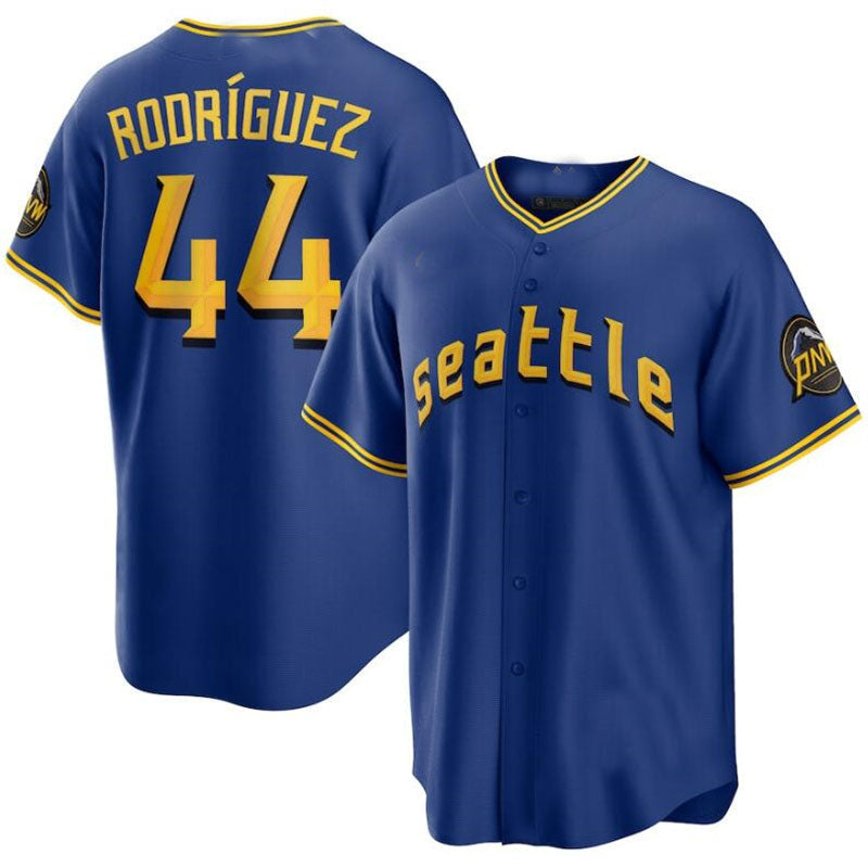 Seattle Mariners #44 Julio Rodriguez  Royal 2023 City Connect Replica Player Jersey Baseball Jerseys - Main View