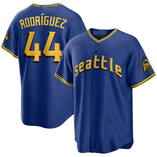Seattle Mariners #44 Julio Rodriguez  Royal 2023 City Connect Replica Player Jersey Baseball Jerseys - Main View