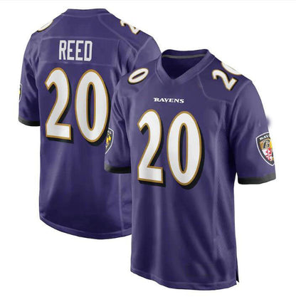 B.Ravens #20 Ed Reed Purple Retired Player Game Jersey Stitched American Football Jerseys - Main View