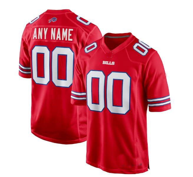 Custom B.Bills Alternate Game Jersey - Red Stitched American Football Jerseys - Main View