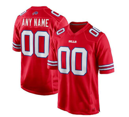 Custom B.Bills Alternate Game Jersey - Red Stitched American Football Jerseys - Main View