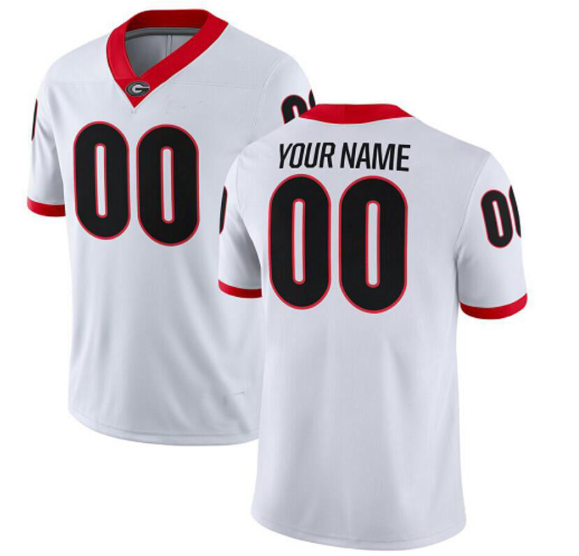Custom G.Bulldogs Pick-A-Player NIL Replica Football Jersey WHITE American Stitched College Jerseys - Main View