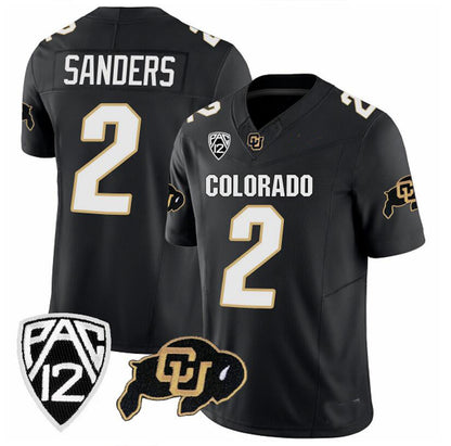 #2 Shedeur Sanders C.Buffaloes Original Retro Brand NIL Football Player Jersey – Black Stitched American College Jerseys - Main View
