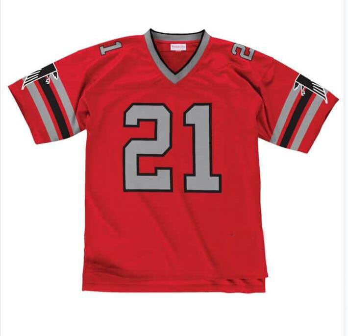 A.Falcons #21 Deion Sanders Game Jersey - red  Stitched American Football Jerseys - Main View