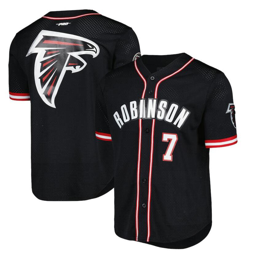 Custom A.Falcons #7 Black  Home Replica Jersey Baseball Jerseys - Main View