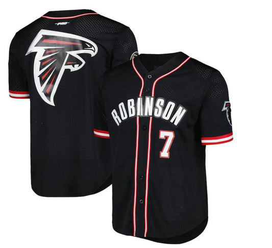 Custom A.Falcons #7 Black  Home Replica Jersey Baseball Jerseys - Main View