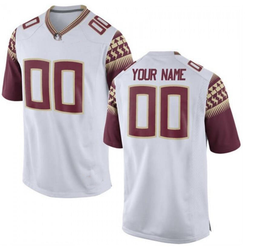 Custom F.State Seminoles Pick-A-Player NIL Replica Football Jersey white Garnet American Stitched College Jerseys - Main View