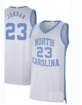 N.Carolina Tar Heels #23 Michael Jordan Authentic Retired Player Jersey White Stitched American College Jerseys - Main View