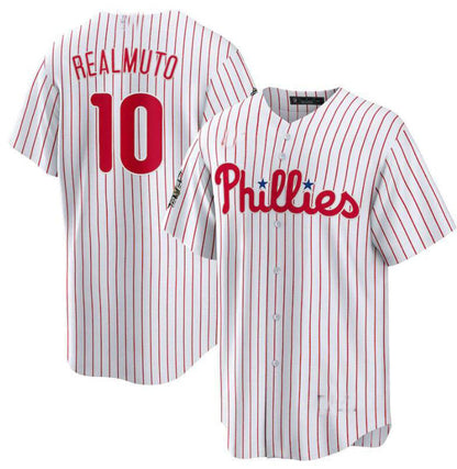 Philadelphia Phillies #10 J.T. Realmuto White 2022 World Series Home Replica Player Jersey Baseball Jerseys - Main View