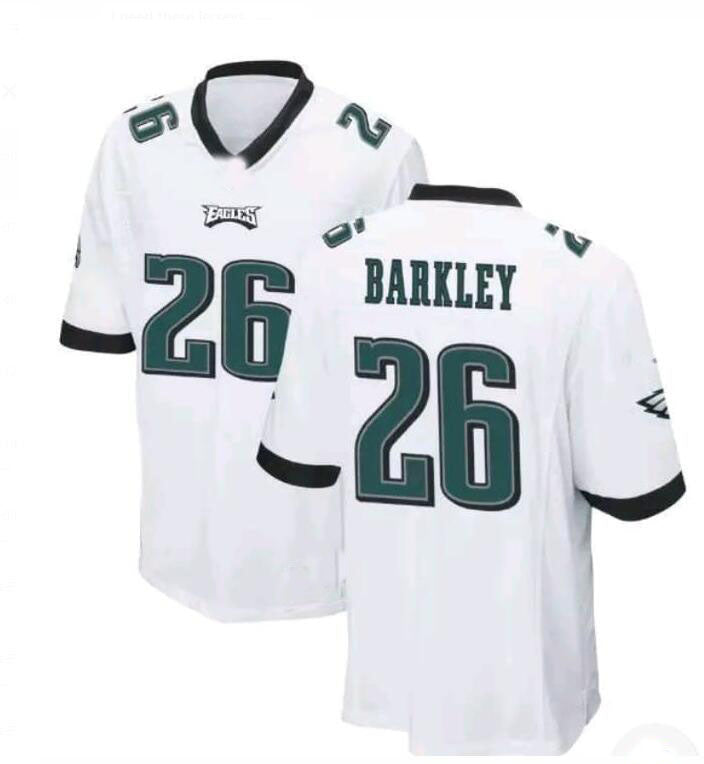 P.Eagles #26 Saquon Barkley Game white Player Jersey - Midnight Green Stitched American Football Jerseys view 2