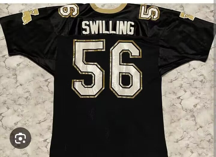 NO.Saints #56 Pat Swilling Black Game Jersey Stitched American Football Jerseys - Main View
