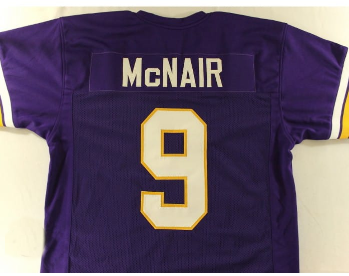 #9 Alcorn State Steve McNair  purple Stitched American Football Jersey College Jerseys - Main View