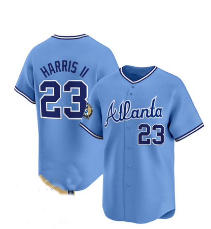 Atlanta Braves #23 Michael Harris II Blue Alternate Jersey Stitches Baseball Jerseys - Main View