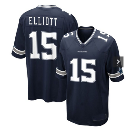 D.Cowboys #15 Ezekiel Elliott Vapor Limited Jersey - Navy Stitched American Football Jerseys - Main View