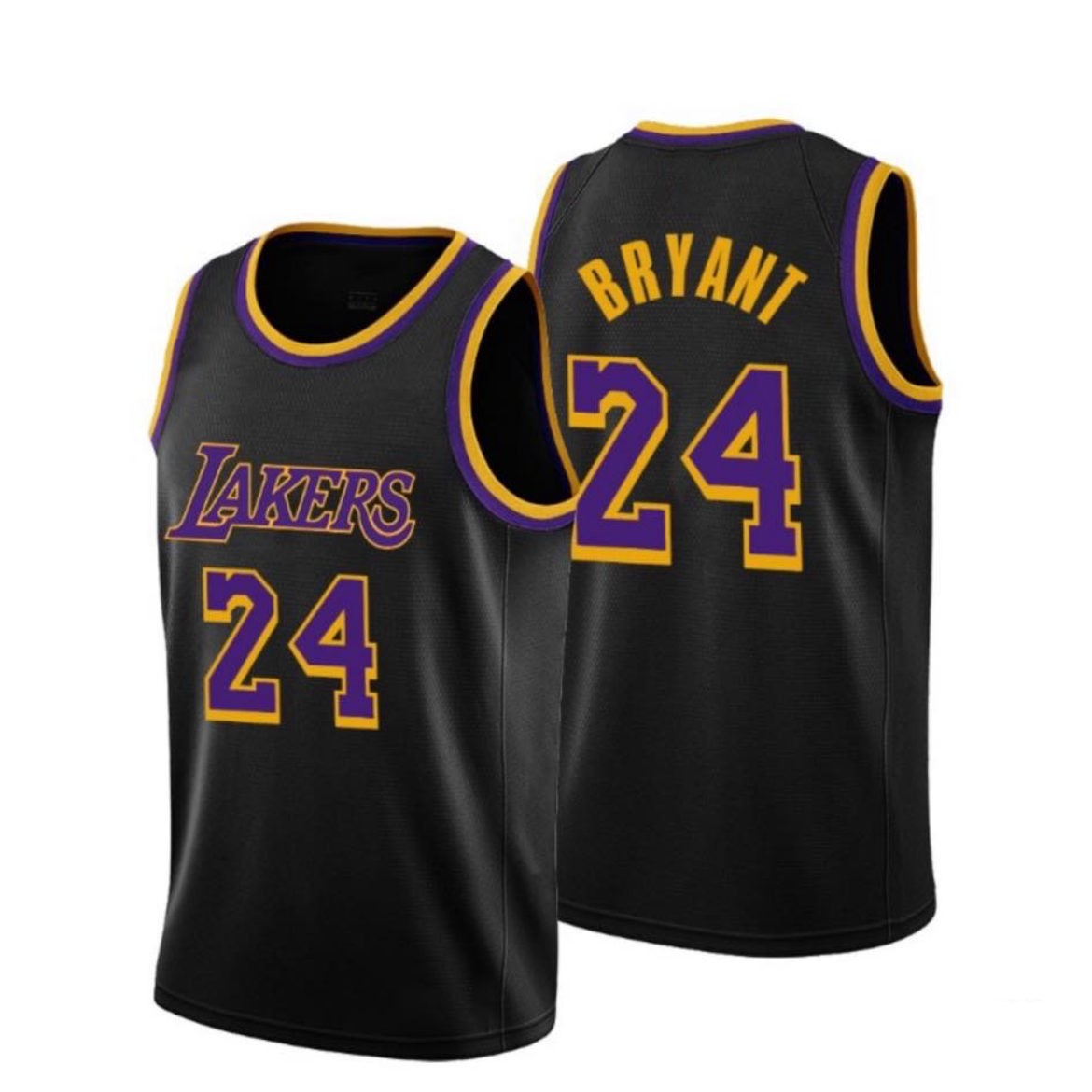 LA.Lakers #24 Kobe Bryant City Edition Swingman Jersey Black Stitched American Basketball Jersey - Main View