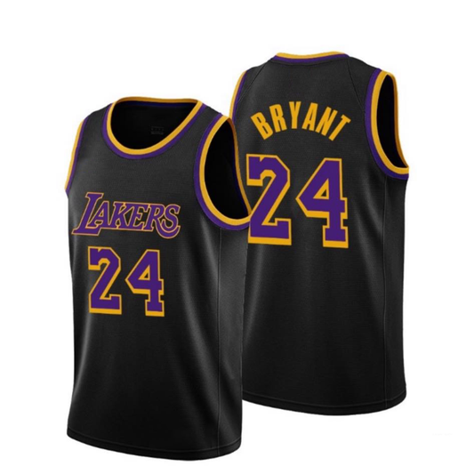 LA.Lakers #24 Kobe Bryant City Edition Swingman Jersey Black Stitched American Basketball Jersey - Main View