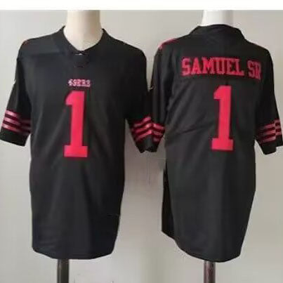 SF. 49ers #1 Deebo Samuel Sr Legend Jersey - Black American Football Jersey - Main View