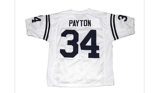 J.State white and navy blue #34 Walter Payton college jersey - Main View