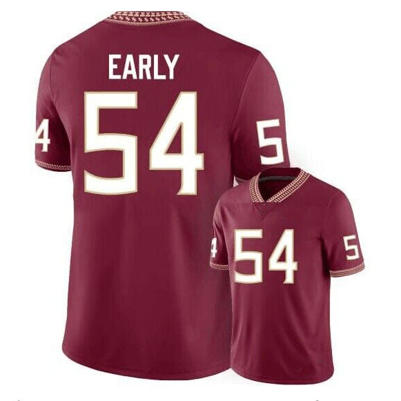 F.State Seminoles #54 Early 2023 Pick-A-Player NIL Football Game Jersey - Garnet American College Jerseys - Main View