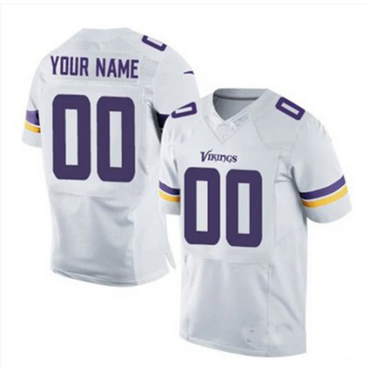 Custom MN.Vikings Elite White Jersey Stitched Jerseys Football Jerseys - Main View