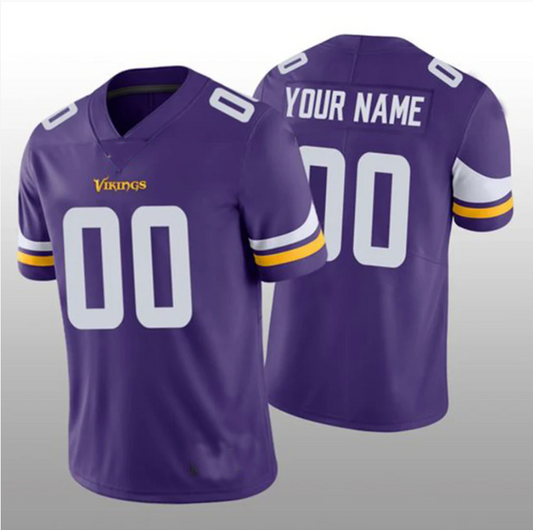 Custom MN.Vikings Purple Vapor Limited 100th Season Jersey Stitched Jerseys Football Jerseys - Main View