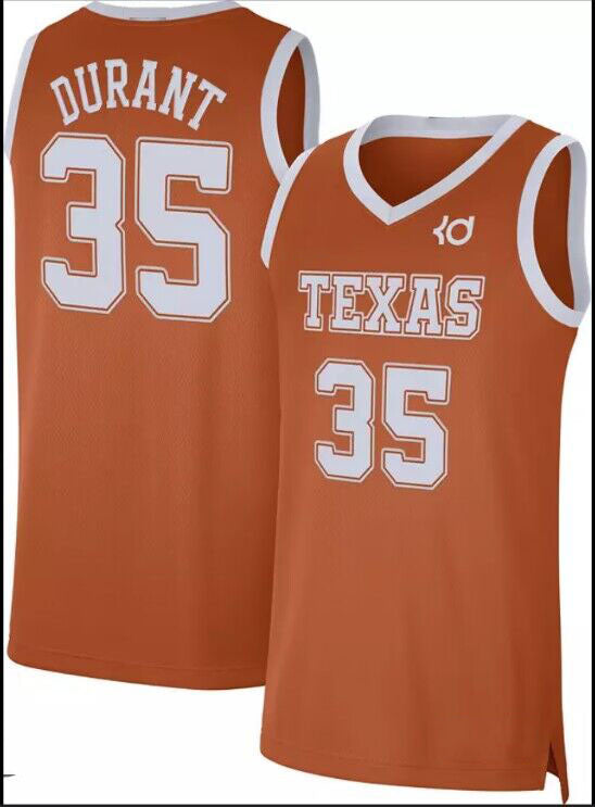 T.Longhorns #35 Kevin Durant Replica Basketball Jersey - Texas Orange American College Jerseys - Main View