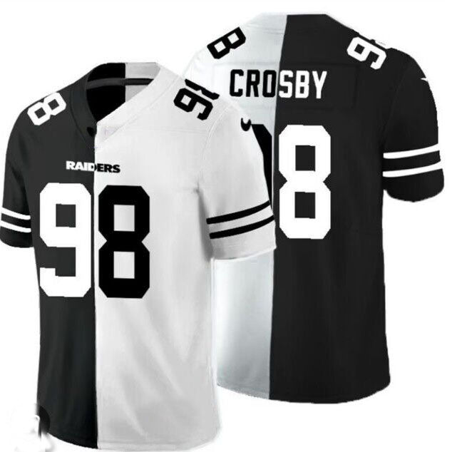 L.Raiders #98 Maxx Crosby Black White Alternate Vapor Limited Jersey Stitched American Football Jerseys - Main View