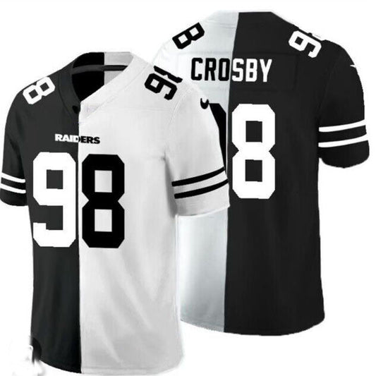 L.Raiders #98 Maxx Crosby Black White Alternate Vapor Limited Jersey Stitched American Football Jerseys - Main View