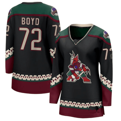 A.Coyotes #72 Travis Boyd Fanatics Home Breakaway Player Jersey - Black American Hockey Jerseys - Main View