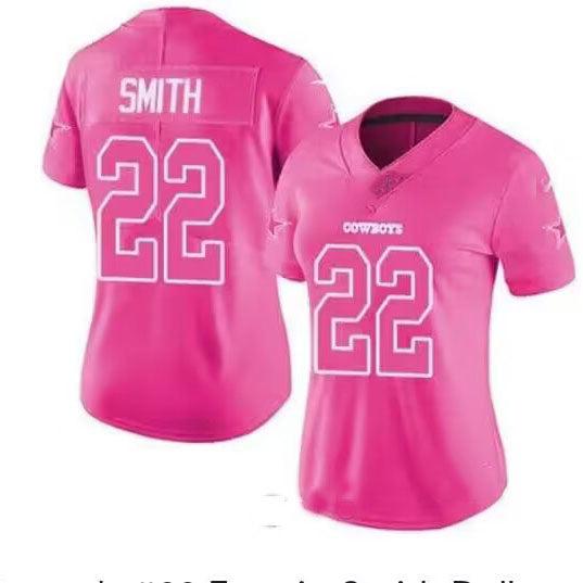 D.Cowboys #22 Emmitt Smith Pink Game Jersey Stitched American Football Jerseys - Main View