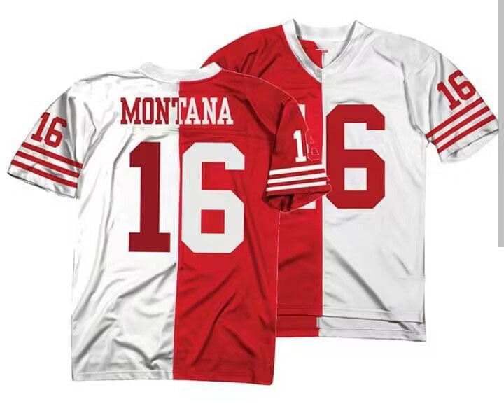 SF.49ers #16 Joe Montana  White Red Stitched American Football Jersey - Main View