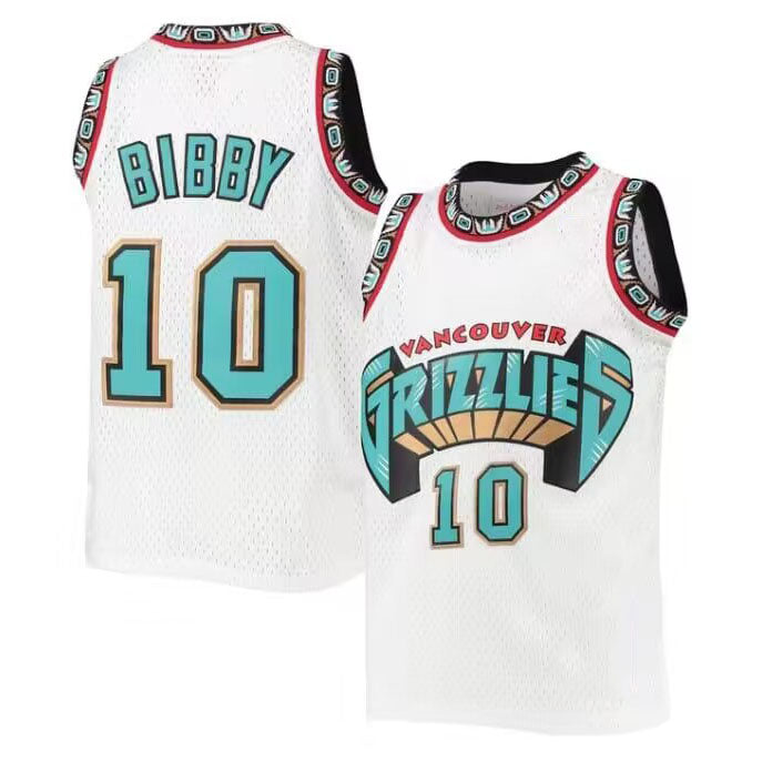 M.Grizzlies #10 Mike Bibby White Hardwood Classic Soul Swingman Player Jersey Basketball Jersey - Main View