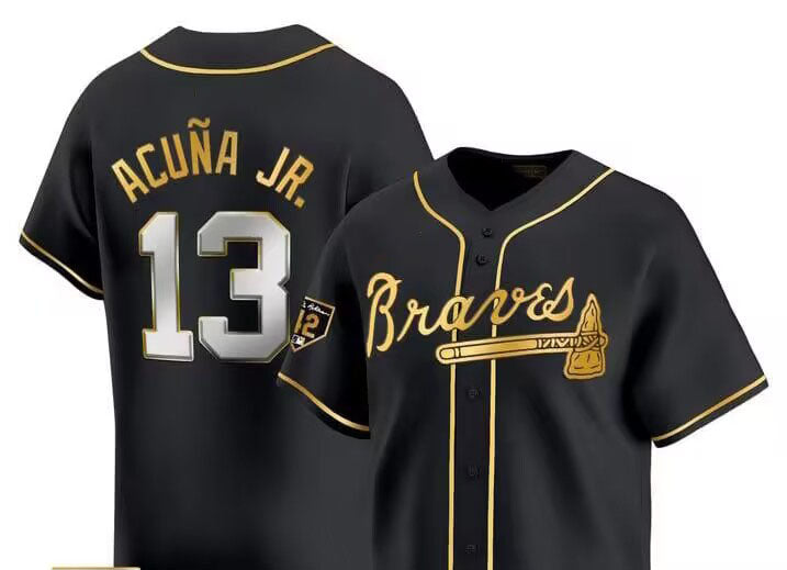 Atlanta Braves #13 Ronald Acuna Jr. Cream Alternate Jersey Stitches Baseball Jerseys - Main View