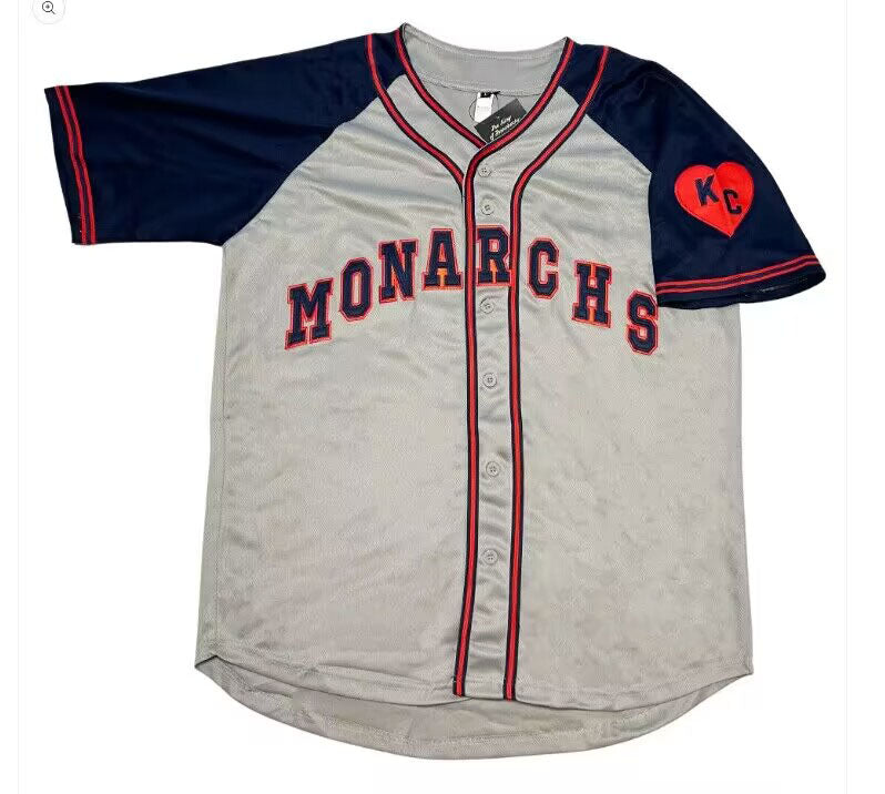 Kansas City Monarchs Gray United Negro League Stitches Baseball Jerseys - Main View