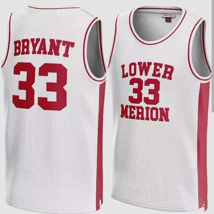 Lower Merion #33 Kobe Bryant White High School Retro Stitched Basketball Jersey - Main View