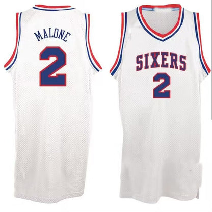 PH.76ers #2 Moses Malone Hardwood Classics Swingman Jersey - White American Basketball Jersey - Main View