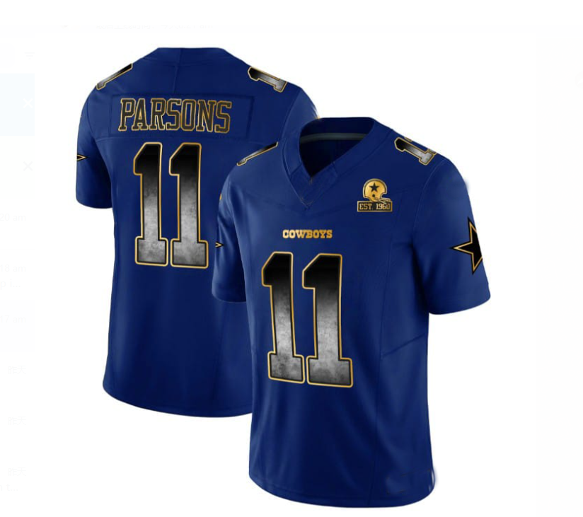 D.Cowboys #11 Micah Parsons Navy Jersey Stitched American Football Jerseys - Main View