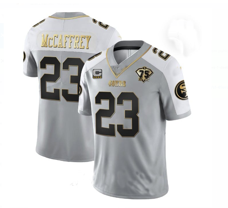 SF.49ers #23 Christian McCaffrey  White Game Player Jersey Stitched American Football Jerseys - Main View